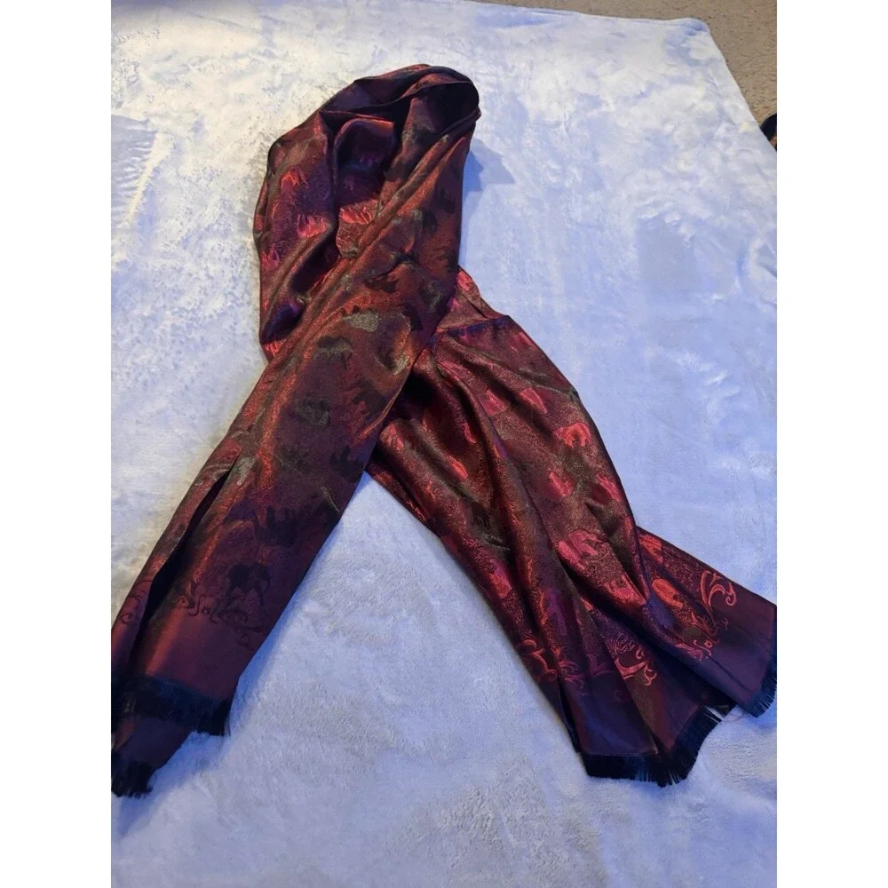 Thai Hand Woven Elephant Silk  Scarf 27” X 70”